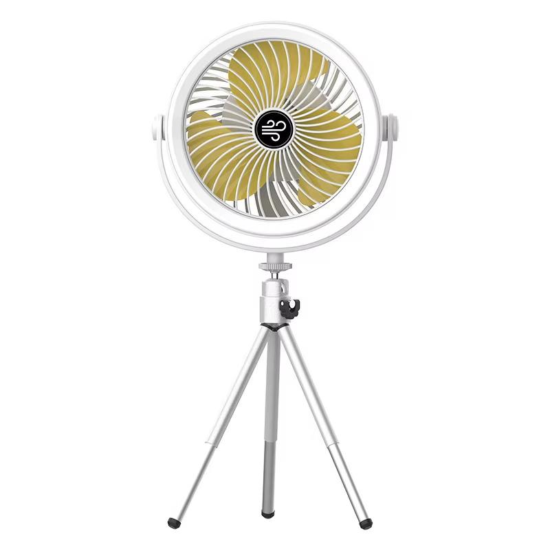 

Уличный кемпинговый вентилятор Перезаряжаемый настольный портативный циркулятор Беспроводной потолочный электрический вентилятор Свет Мини стоячий светодиодный вентилятор-лампа белый