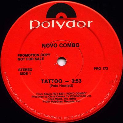 12inch Record NOVO COMBO - Tattoo / City Bound PRO173 Polydor 1981 US Dance & Electronica Used