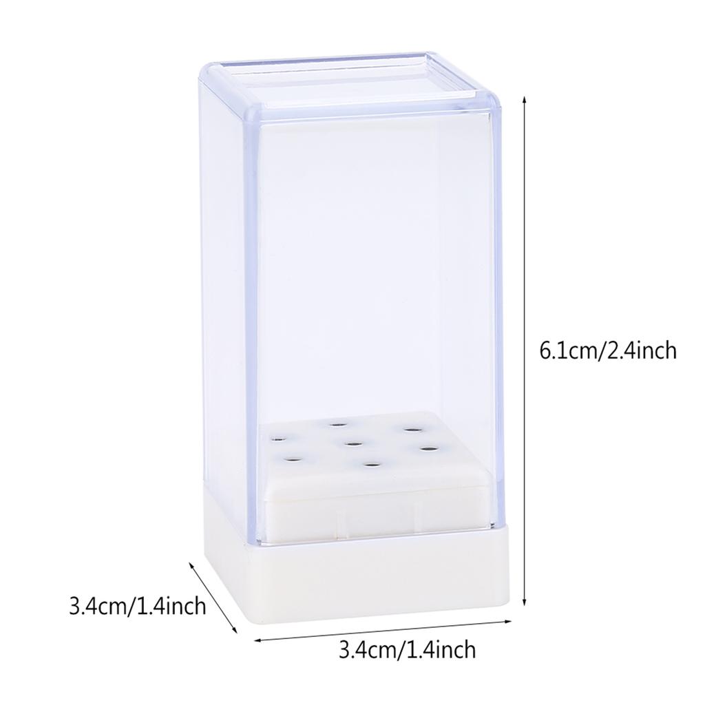 7 Löcher Nagelbohrer Köpfe Bits Halter Organizer Box Behälter für Nagel Schleifköpfe Display