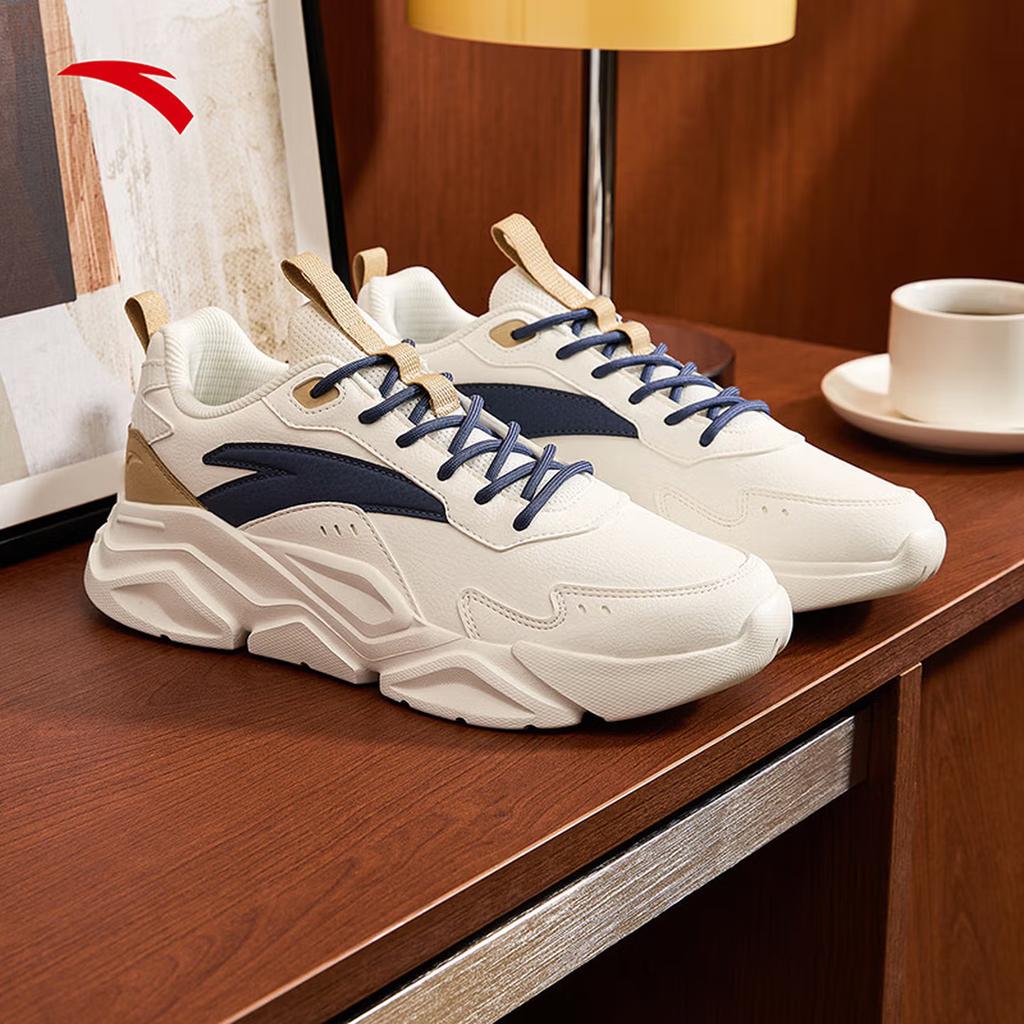Anta Chaussures Décontractées Classiques Polyvalentes Absorbant les Chocs Durables Haut Bas Homme sneaker Blanc Bleu 912538809F-5