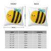 Cute Fluffy Bumblebee Square Pillowcase Polyester Linen Velvet Pattern Zip Decor Pillow Case Sofa Seater Cushion Case 45X45