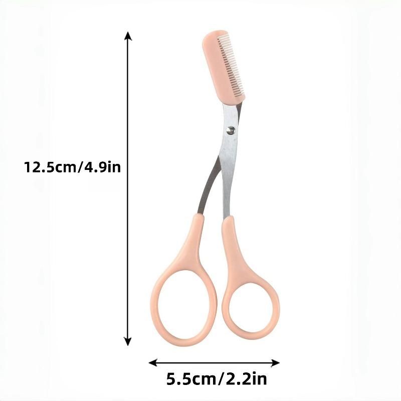 Stainless Steel Eyebrow Scissors with Built-in Comb, Precise and Durable Beauty Tool. Comes with Random Sanrio Postcard.