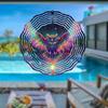 Solar-Powered 2D Metal Owl Wind Spinner - Colorful Garden Decor with 360° Rotating Hook