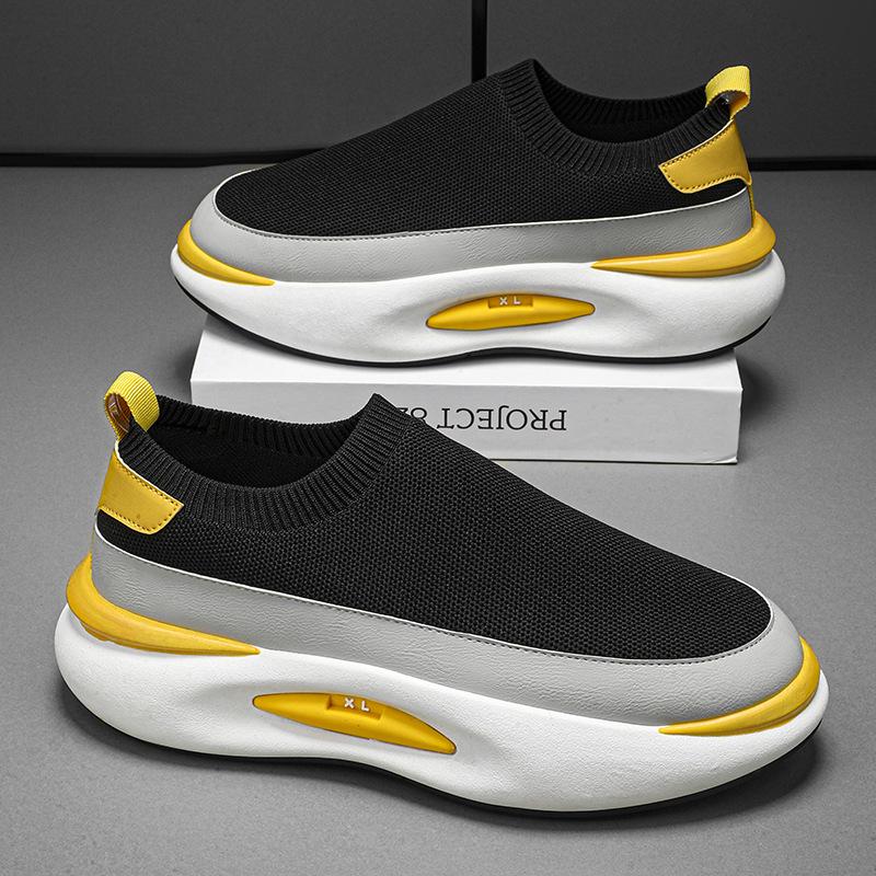 Men'S Shoes Summer Breathable Mesh Casual Sports Shoes Men'S Platform Heightening Versatile Black Socks Shoes