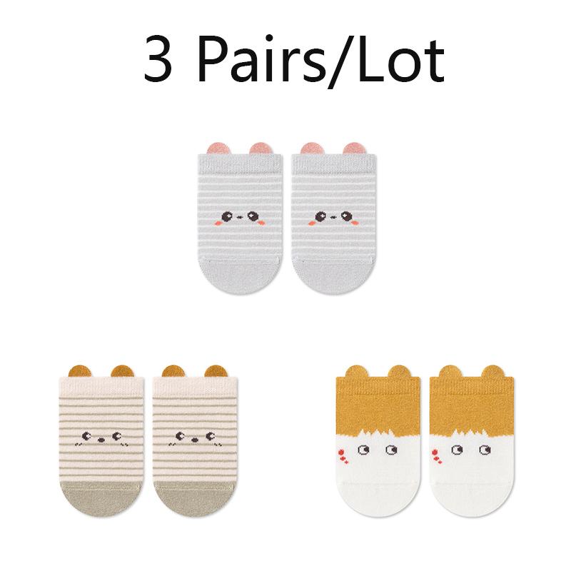 

3/6 пар Нескользящие детские носки в упаковке Мягкие Милые Мультяшные Новорожденные Носки с Ушками Хлопковые Носки для Малышей L(3-5Y)