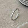 Cui Yan S925 Sterling Silver Korean Style Square Thin Band Ring for Women - Simple, Versatile, Stackable, Openable Design