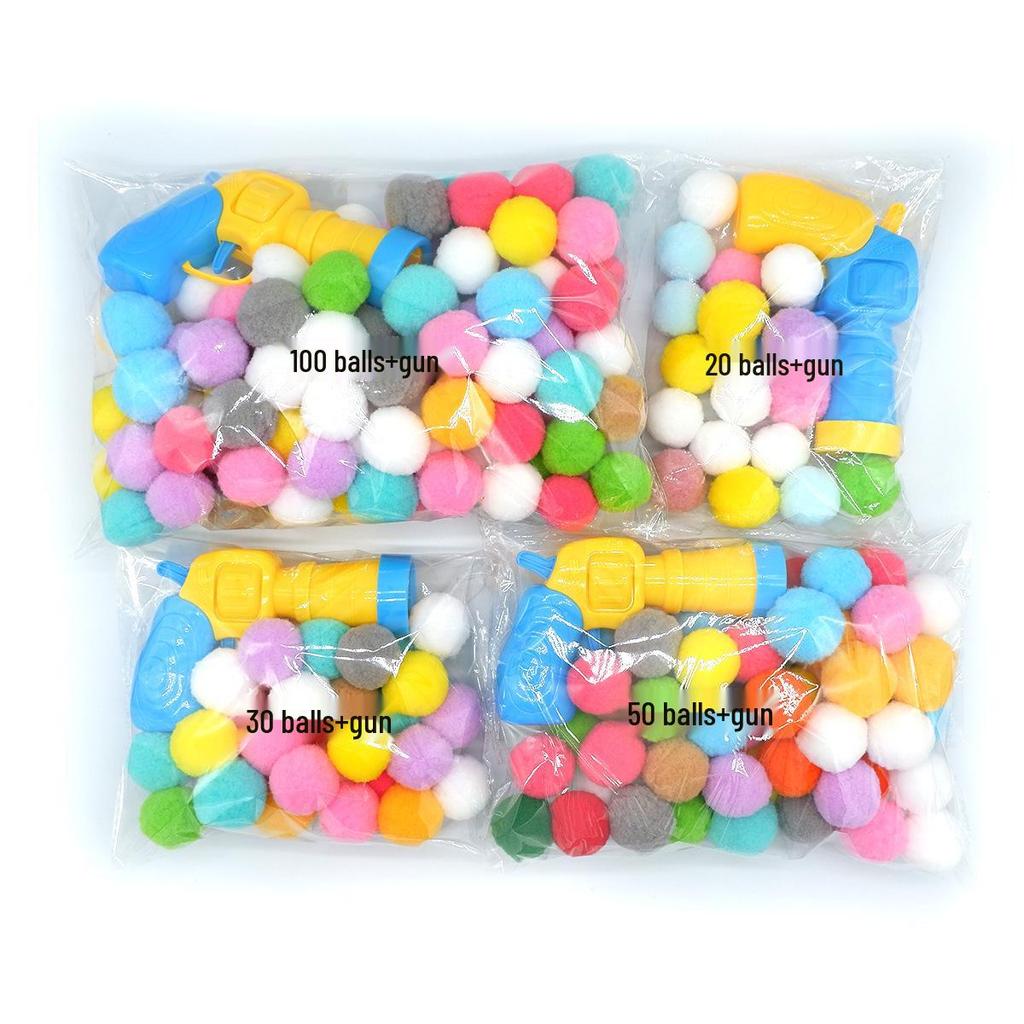 Interactive Cat Teaser Gun: Silent Plush Ball Launcher with High-Elastic Wool Balls