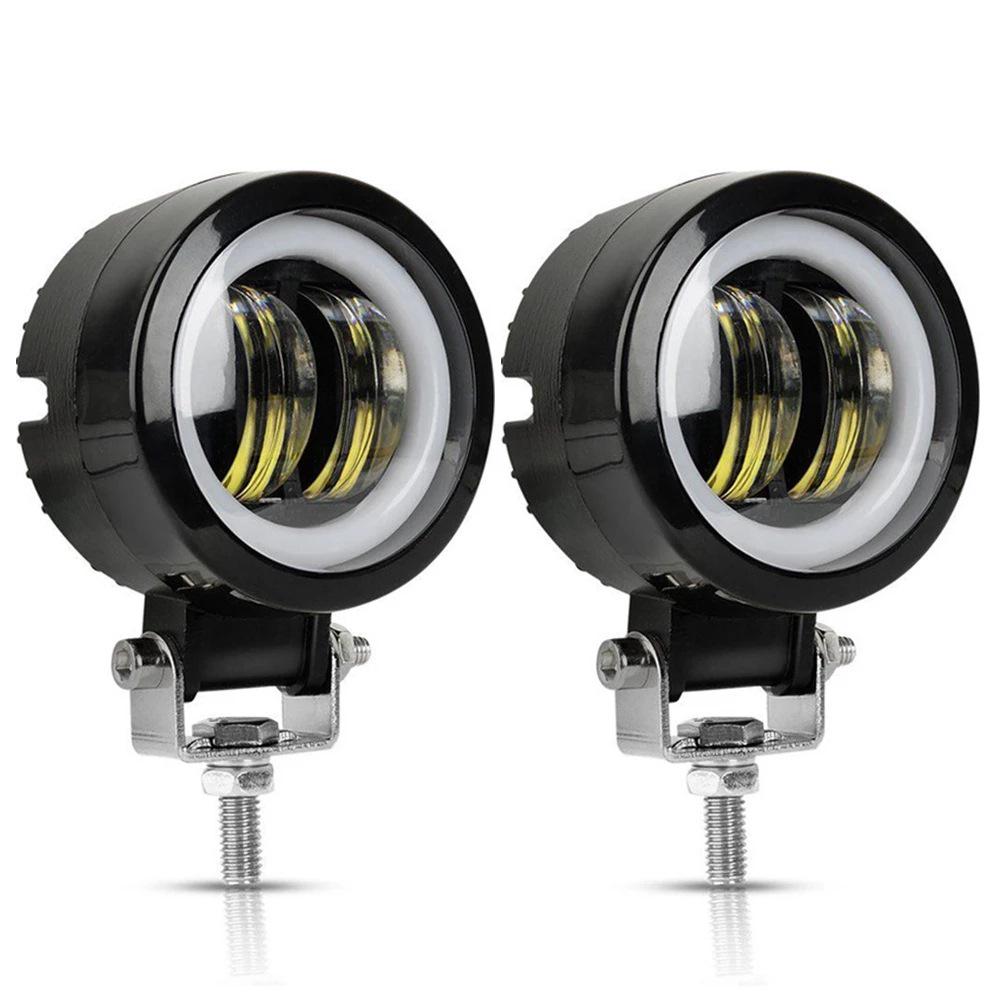 20W Motorcycle LED Work Light & Headlight with Fog Light and Angel Eye Aperture