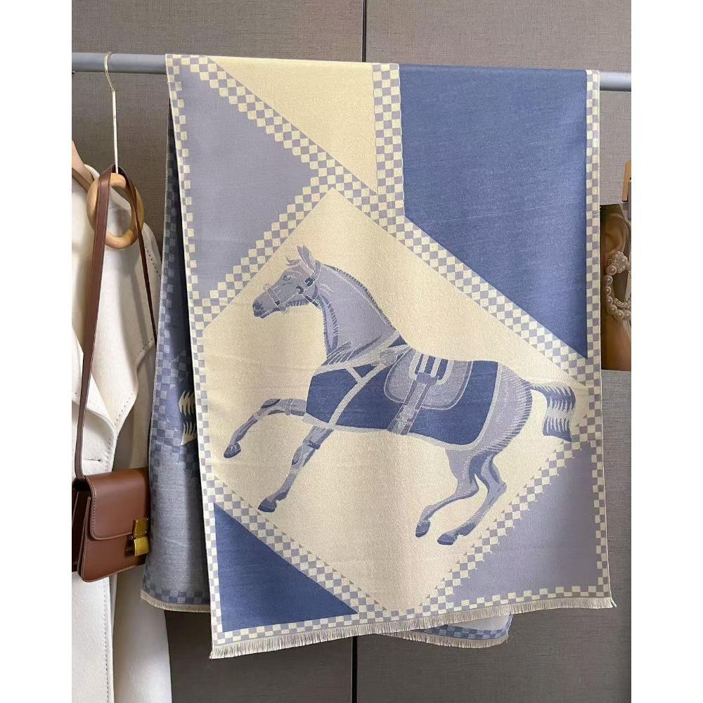 Autumn And Winter Women'S Imitation Cashmere Thermal Scarf Animal H Carriage Elegant Thermal Air Conditioner Shawl Scarf