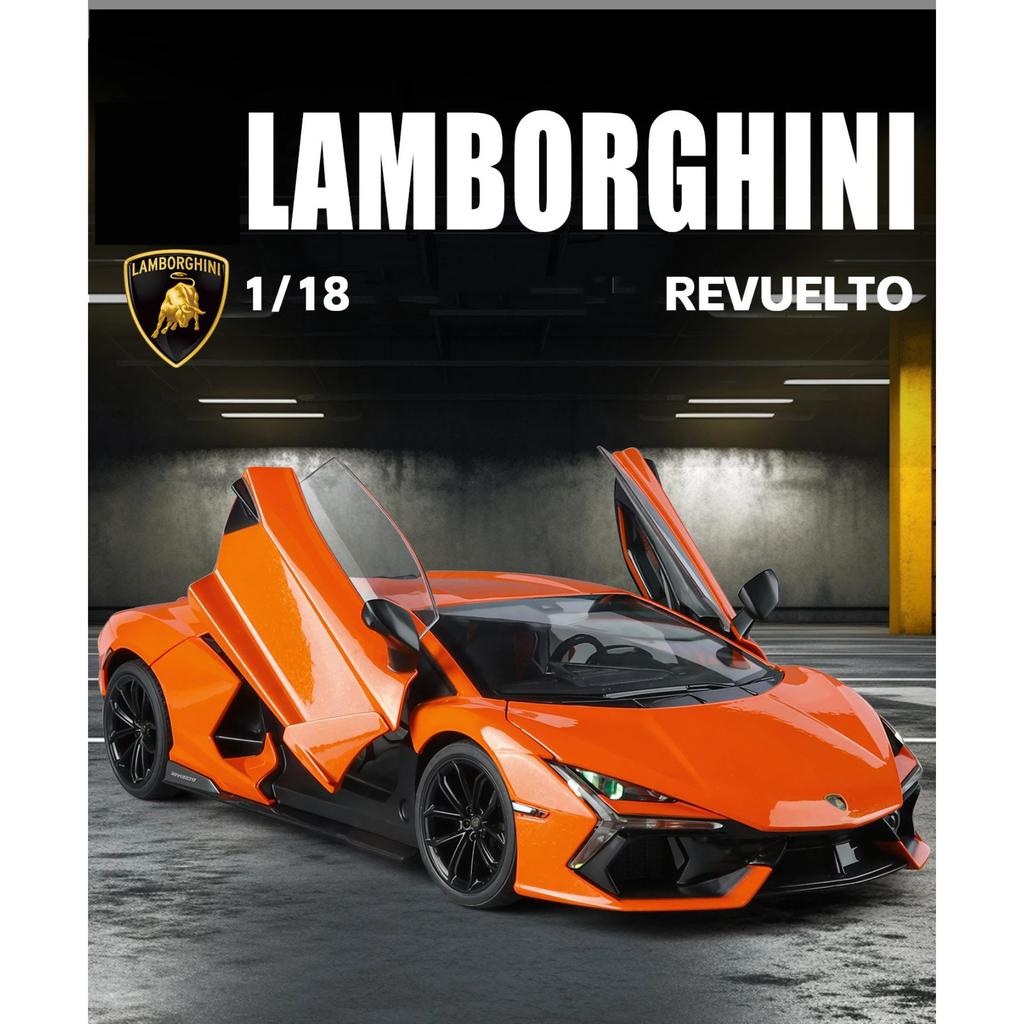 1/18 Lamborghini Revuelto Superca Alloy Model Car Toy Diecasts Metal Casting Sound and Light Car Toy for Children Vehicle