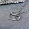 Neue Herzhalskette mit brillantem Kristallzirkonia, luxuriöser Hochzeitsschmuck, modisch, vielseitige Halsketten mit Liebesanhänger