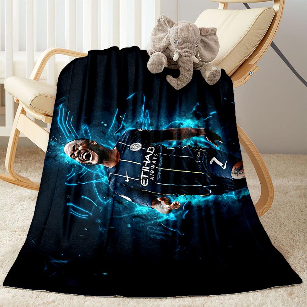 Man City Player Celebration Blanket Ultra-Soft Suitable for Seaside Bed Picnics for All Occasions Playful Design