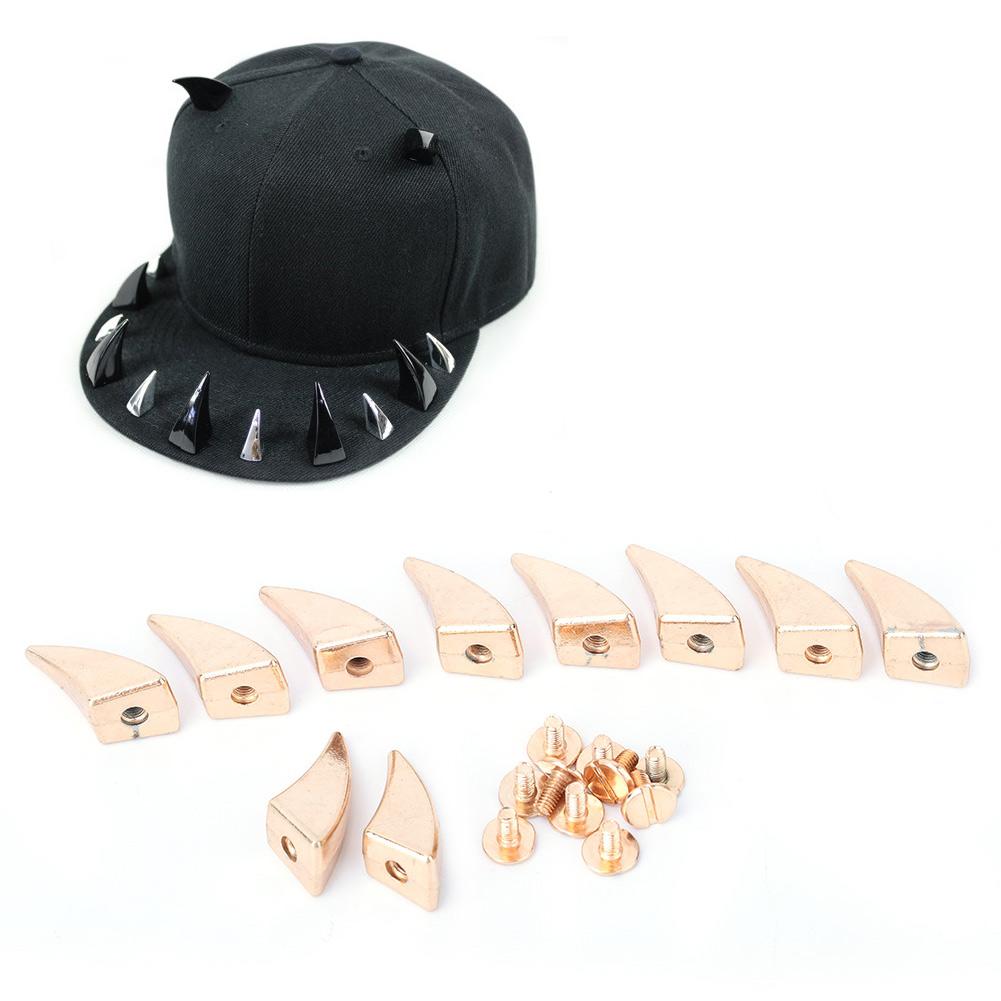 10Pcs DIY Colorful Alloy Spikes Punk Studs Rivet Bullet for Clothing Hat Decoration(Gold)