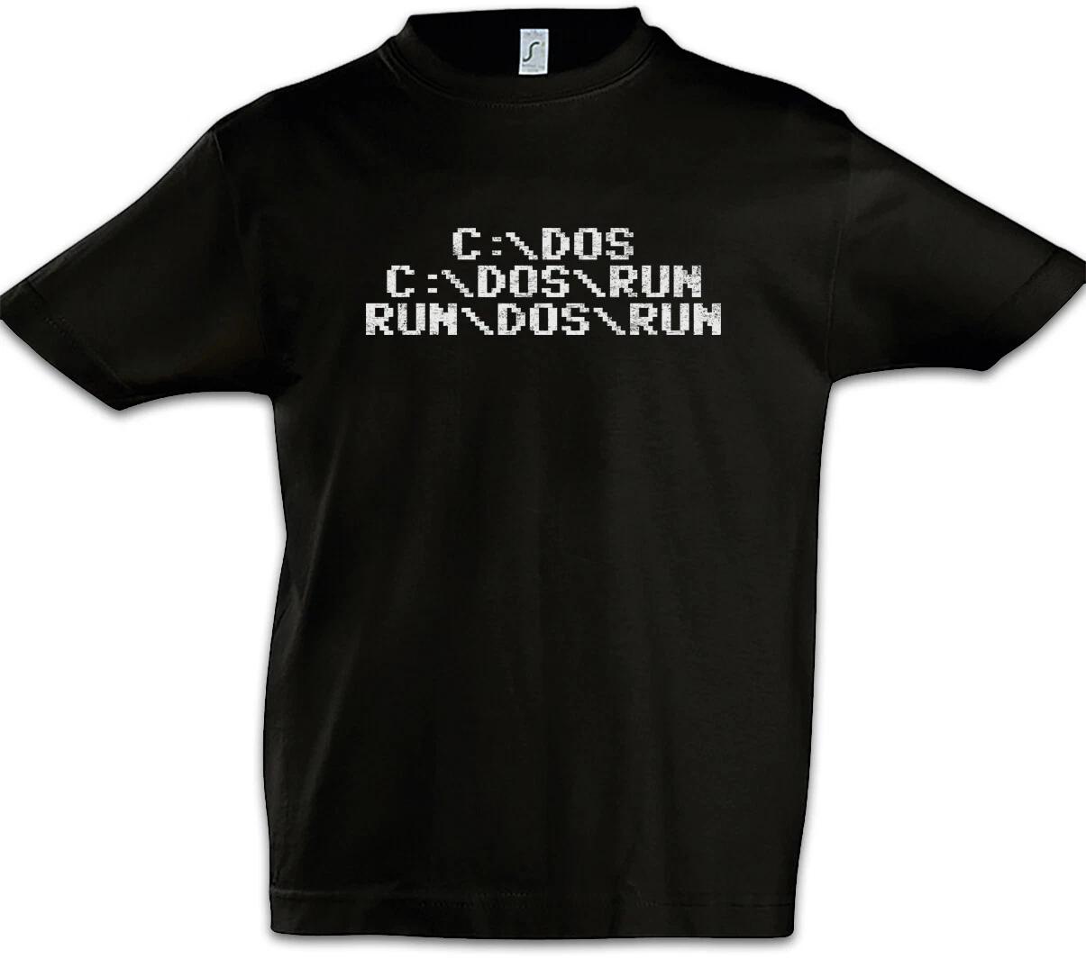 Run Dos Run Boys T-Shirt Fun Nerd Computer Scientist Scientist Programmer- 130
