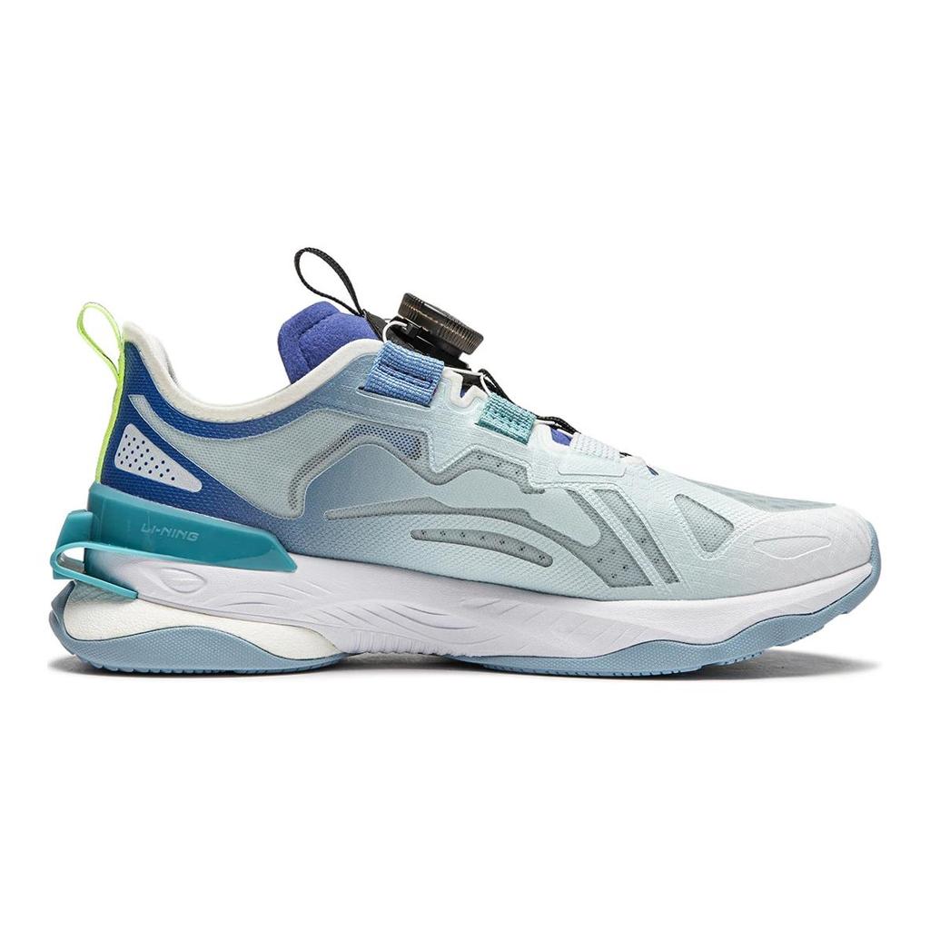 Li Ning Kids Fabric Comfortable Simple Non-Slip Shock Absorbing Low-Top Casual Shoes Kids Casual Shoes Gray Blue YKCU040-3