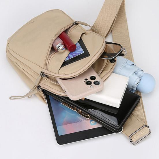 Bolso Cruzado de Pecho para Mujer Gran Capacidad Impermeable Correa Ajustable Cremallera Bolso Cruzado al Hombro Único para Viajes al Aire Libre Bolsita Deportiva