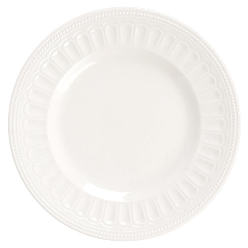 Ceramic Shallow Plate Japanese High-End White Plate Ceramic Plate Household Vegetable Plate Round Plate Tableware Western Plate