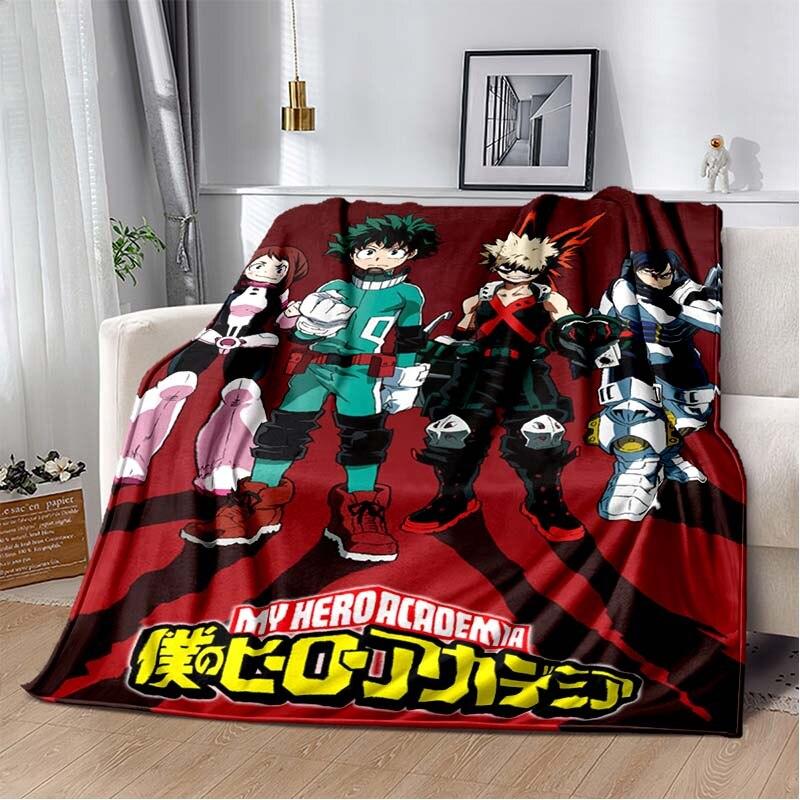 Anime My Hero Academia imprimată artă pătură fleece pentru paturi drumeții picnic pilota groasă cuvertură de pat la modă pătură fleece