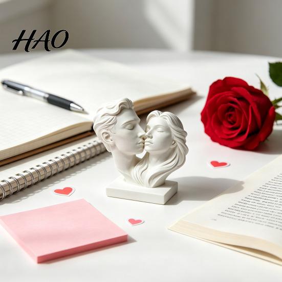 Bedroom Decorative Accents 3D Printed Couple Hugging Kissing Statue, Modern Minimalist Art Sculpture Romantic Statue for Desk Shelf, Home Decor