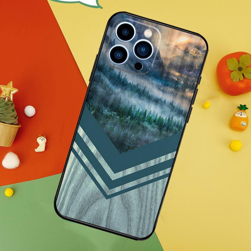 Forest Geometry Wood Nature Phone Case For iPhone 18 17 Pro Max 16 15 14 13 12 11 Pro Max Plus 12 13 Mini 16e 17 Air Cover