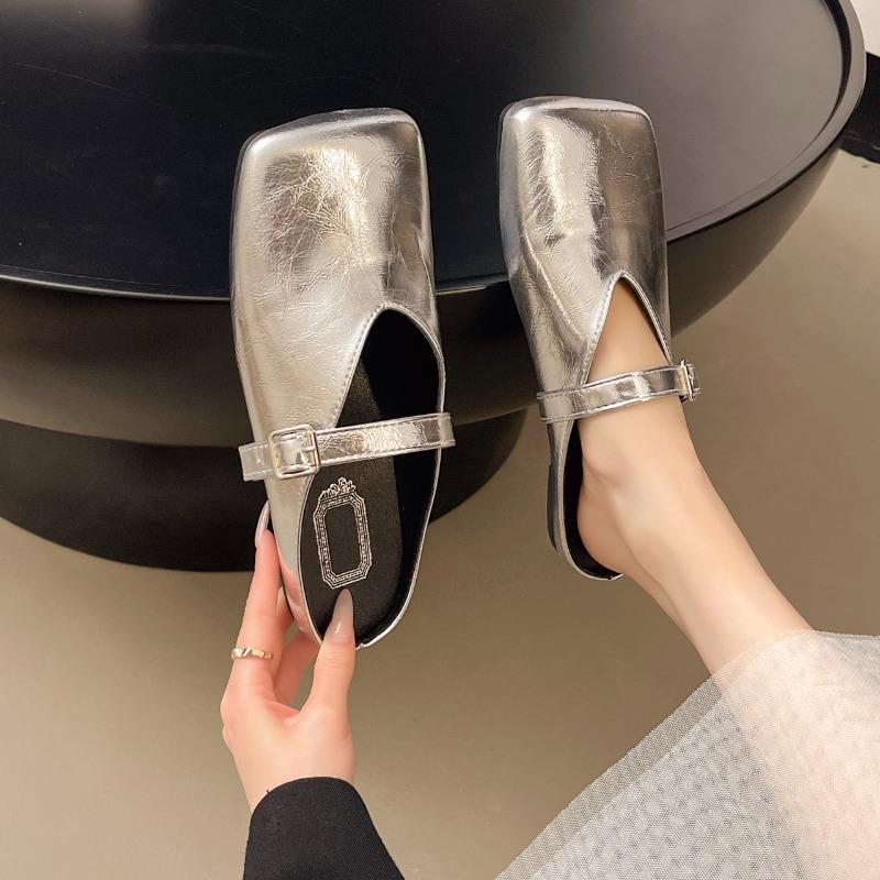 Fashion Famous Brand Spring Retro Single Shoes Comfortable Rubber Bottom Ladies Sandals Wider Toe Box Ballerina Slippers Style