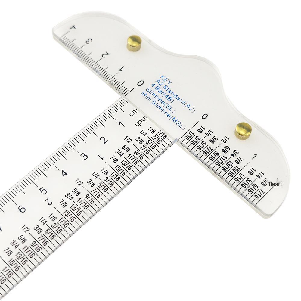 6-Inch Transparent Acrylic T-Square Ruler with Double Measurement Scale