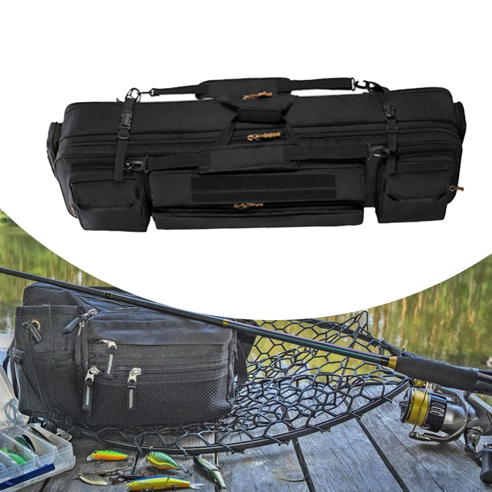 

Рюкзак для рыболовных снастей с держателем удилища и отделениями для хранения 100cm чёрный