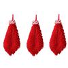 3Pcs Cartoon Red Chenille Hand Towel Hanging Soft Towels for Kitchen Bathroom Quick Dry Handkerchief Home Cleaning Towel