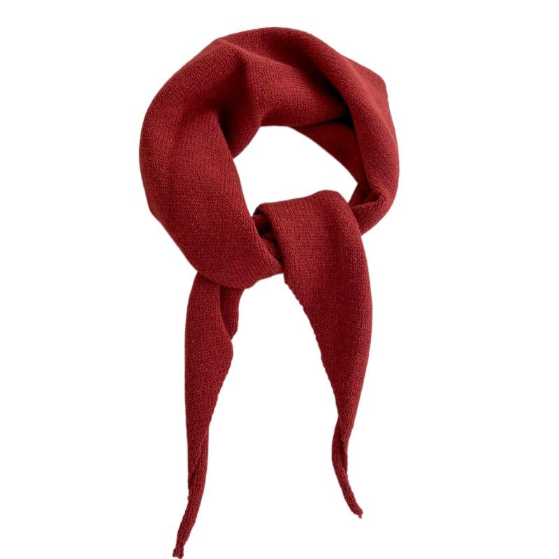 Korean Style Knitted Triangle Scarf Windproof Women Cashmere Shawl Winter Cashmere Scarves  Girls