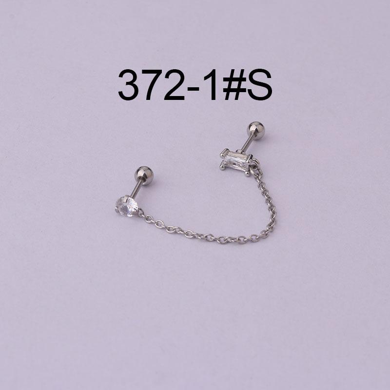 Тонкий стержень из нержавеющей стали, двойные отверстия для ушей, цельные серьги-гвоздики, серьги с пирсингом