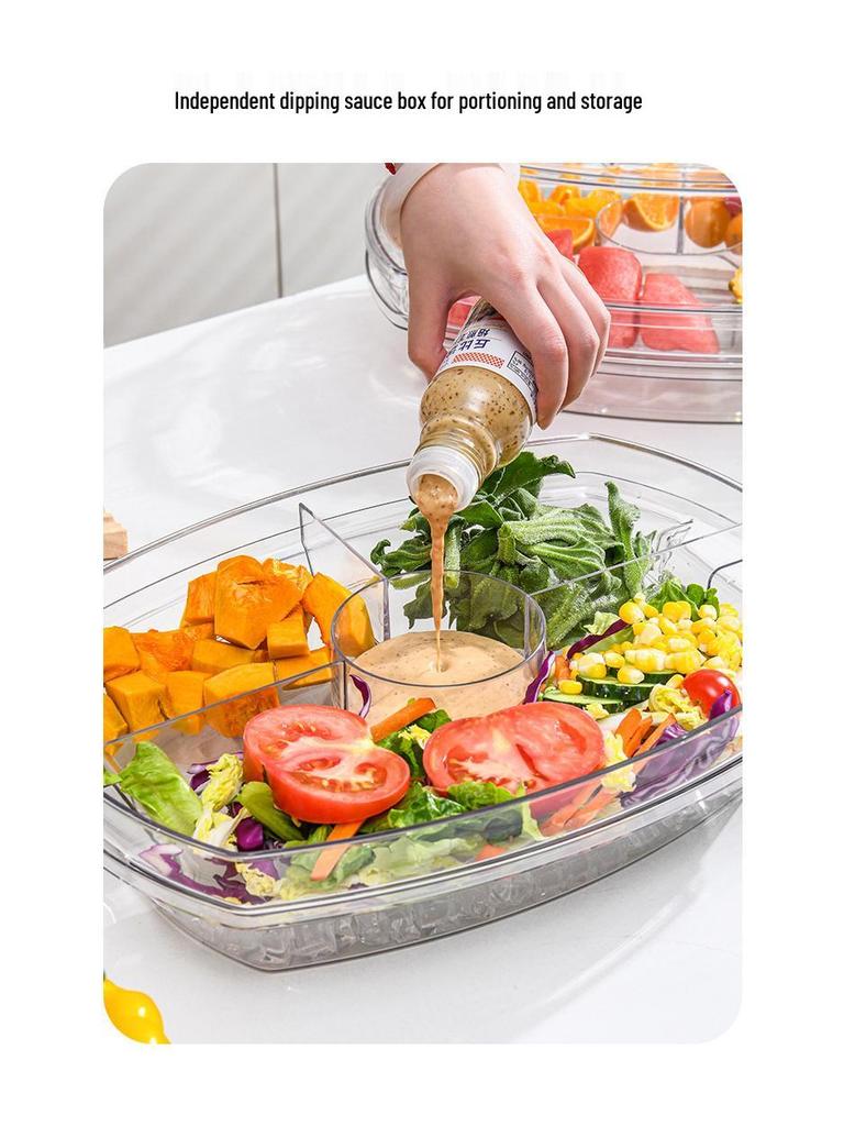 Große durchsichtige Salat- und Frischhaltebox für Gemüse und Obst in der Küche