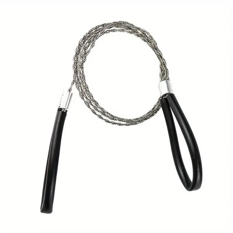 1Pc Genuine Leather Case Stainless Steel Wire Saw Wilderness Survival Outdoor Camping Hike Mini Hand Pulled Rope Saw Survival Equipment