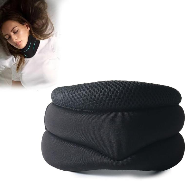 Měkká nastavitelná podpora krku 40 cm - Ergonomický pěnový límec, prodyšný a pohodlný, límec pro každý den, do kanceláře, na cestování a na spaní - Unisex černý
