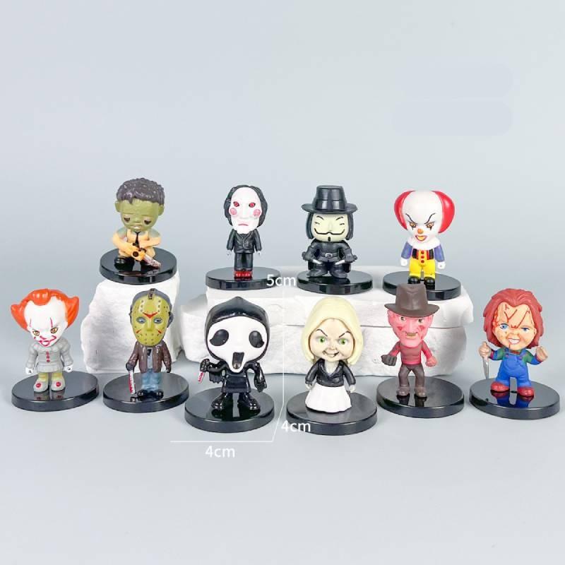 

Чаки Детская Игра Клоун ПВХ Статуэтки Кукла Набор Для Вечеринки в Стиле Хоррор Хэллоуин Ghost Doll Set B