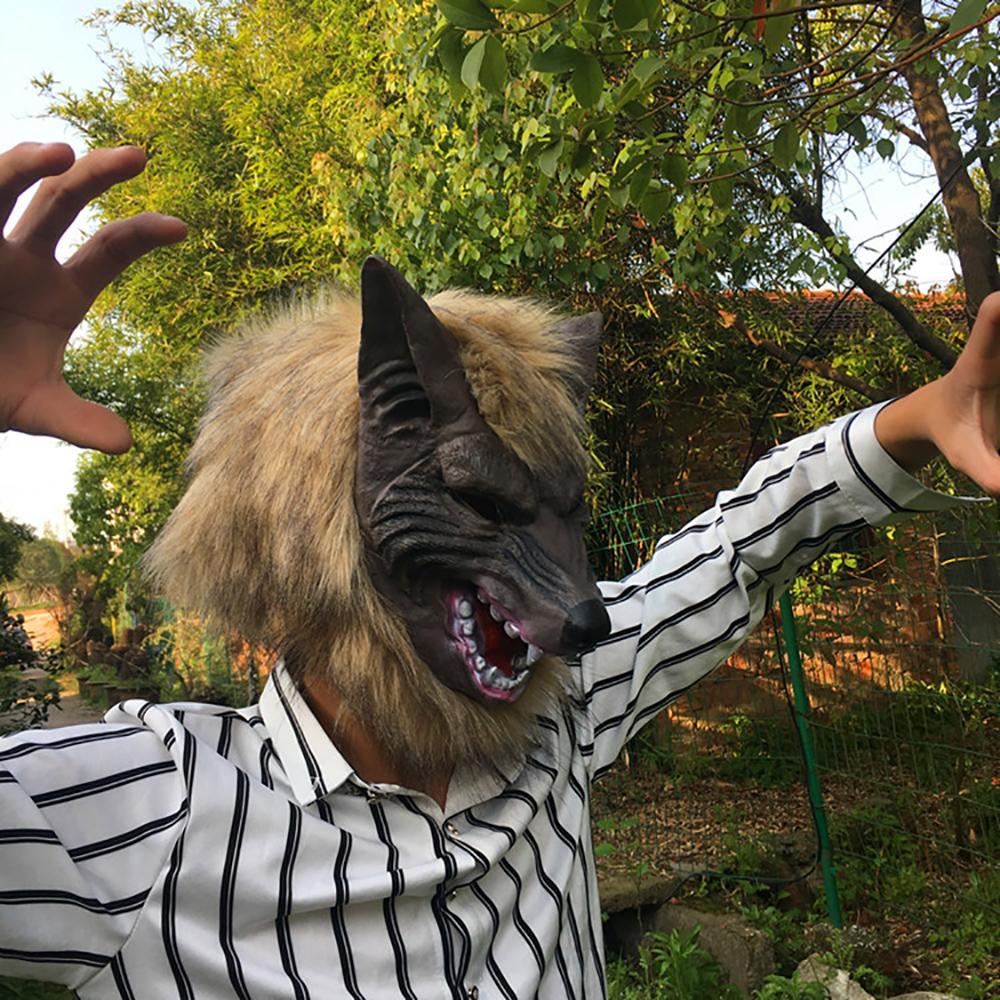 Wolfman Face Masks Werewolf Wolf Mask Faux Latex Costume Prop For Halloween New