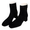 Designer Warme Plüsch Damen Stiefeletten Mode Eckige Zehenpartie Hohe Absätze Schuhe Damen Komfort Baumwollschuhe