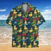 Summer Fun Duck Pattern Hawaiian Men's Shirt - Yellow Duck 3D Print - Casual Buttoned Shirt - Quick-Dry and Breathable