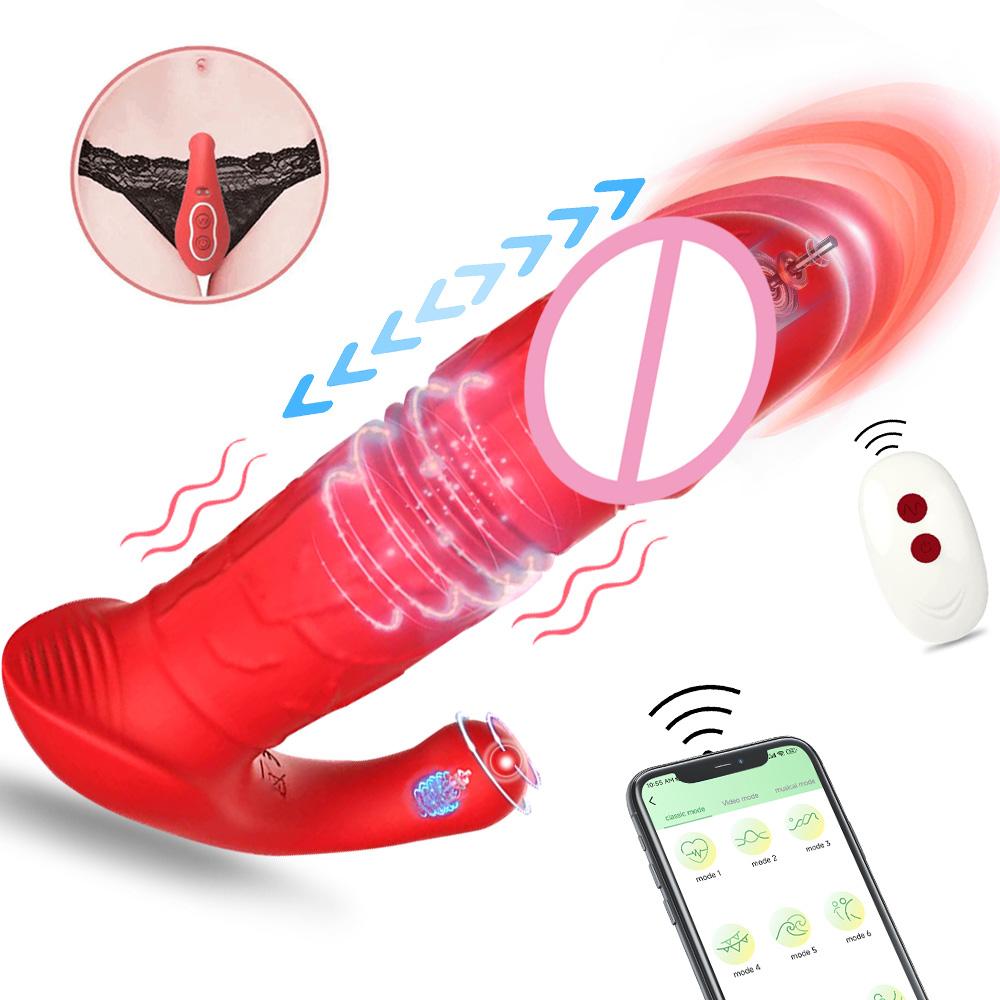 Vibrátor pro muže Dildo Ženy Mužská masturbátor Masážní přístroj prostaty Sexuální hračky pro dospělé Gay Teleskopické Dual Motors Anální anální kolík
