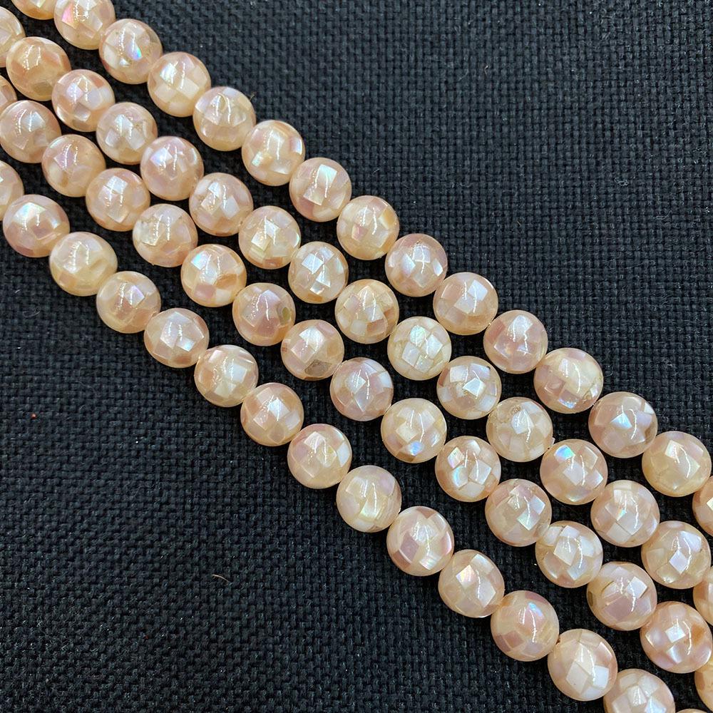 High-Luster Round Sea Shell Beads 8-14mm for DIY Jewelry Necklace Making