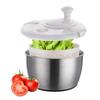 Centrifuga per Insalata Multifunzionale da 5L Acciaio Inossidabile Mixer per Insalata Disidratatore Con Coperchio a Cestello Filtrante Per Lattuga Verdure