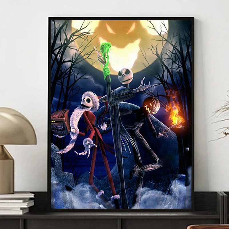 Disney Diamond Painting The Nightmare Before Christmas Jacks Double Identity Art Painting 5D Diamond Painting Art Embroidery CrossStitc RoomDecoration