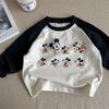 Kids Cartoon Mouse Block Raglan Sleeve Long Sleeve T Shirt Boys Girls Spring Autumn Fashion Base Layer Top
