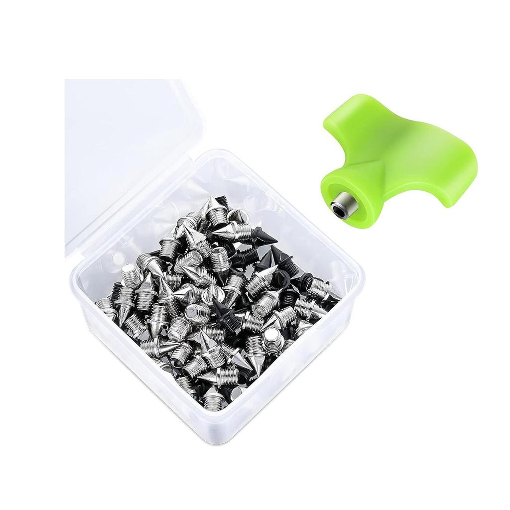 100 Pieces Golf Shoe Spikes Replacement Cleats with Wrench Alloy Steel Anti Portable Universal