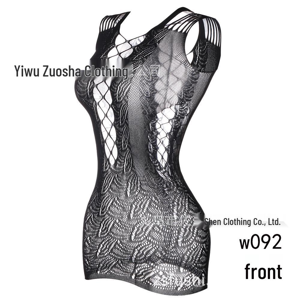 Sling Sexy Jacquard Fishnet Open-Cup Bodycon Skirt Lingerie w092