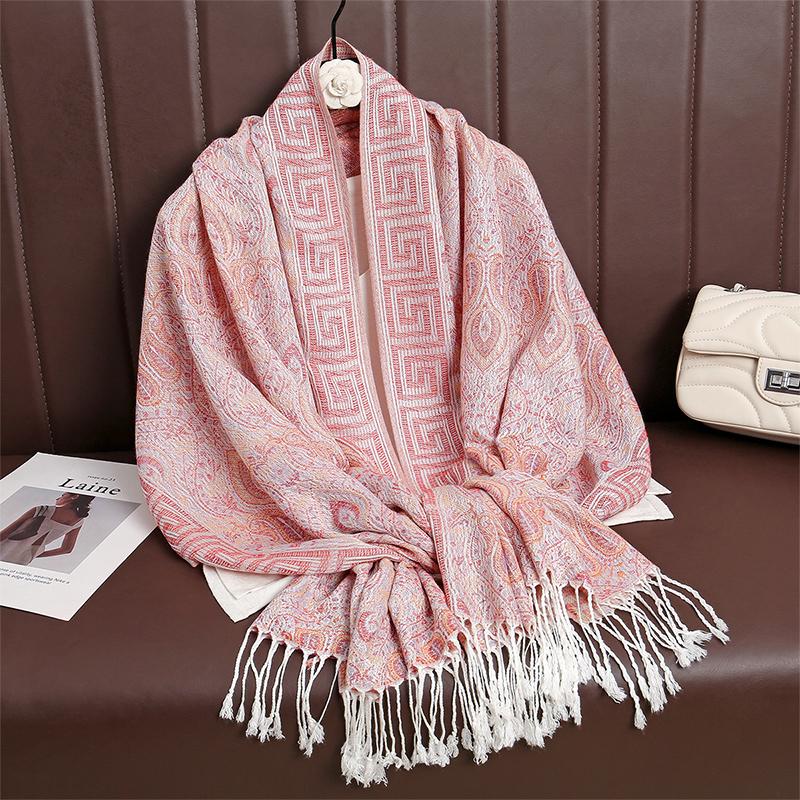 Women Paisley Scarf Cashmere Feeling Pashmina Shawls Tassel Hijab Head Wraps Femme Winter Scarves Foulard Bufanda