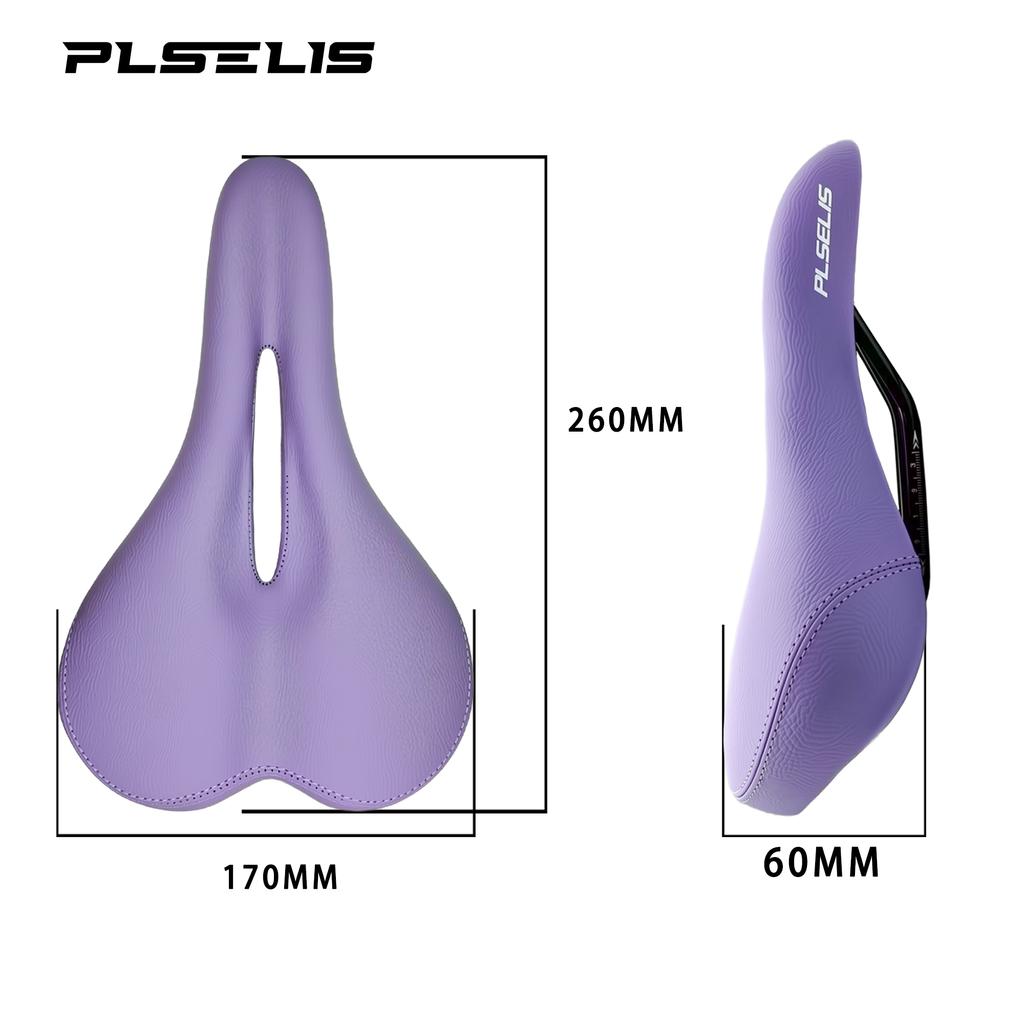 PLSELIS 390g Fietszadel, PU Leer, Sponsvulling, Ultralicht en Duurzaam.