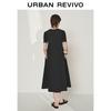 UR 2025 Spring Women's Casual Short-Sleeve Long Dress