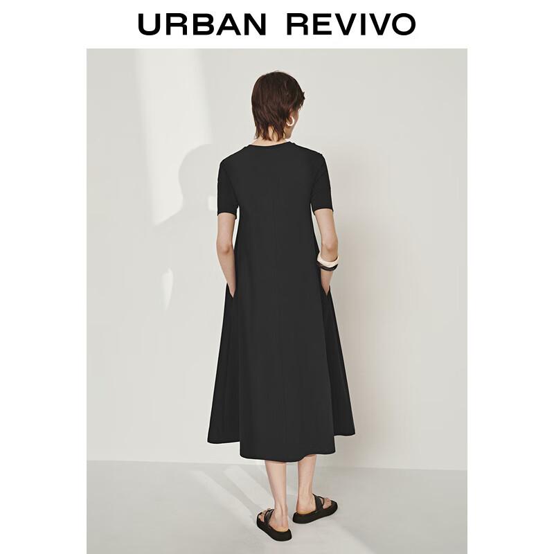 UR 2025 Spring Women's Casual Short-Sleeve Long Dress