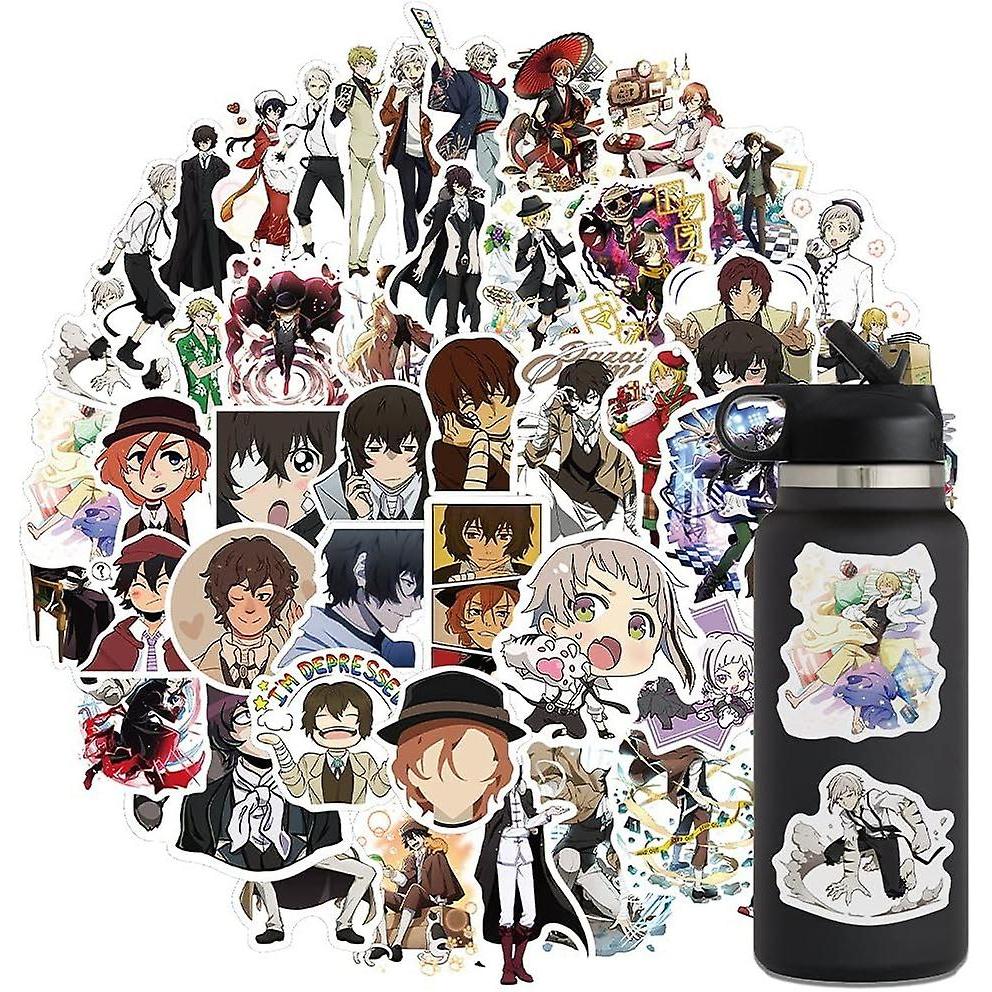 Japanese Anime Bungo Stray Dogs Stickers,50PCS Cartoon Decals for Cars Computer Scrapbook Guitar Luggage Skateboard for Cartoon Fan (Bungo Stray Dogs)