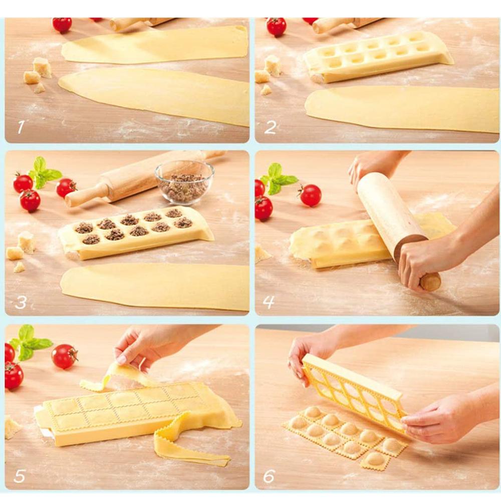 Wielofunkcyjna Plastikowa Forma do Ravioli DIY Narzędzia do Pieczenia Włoska Forma do Pierogów Ręcznie Robiona Dekoracja Tortu Fondant Mus Narzędzie Cukiernicze